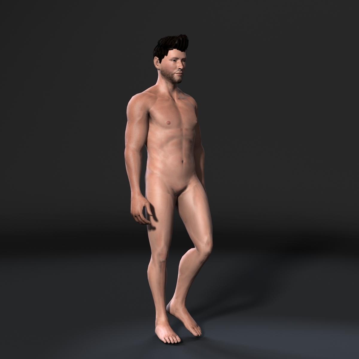 Animated Naked Man-Rigged 3d game character Low-poly 3D model 3D Print 365488