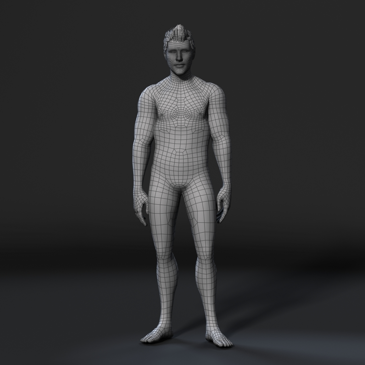 Animated Naked Man-Rigged 3d game character Low-poly 3D model 3D Print 365490