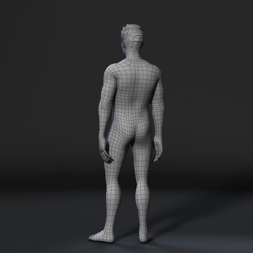 Animated Naked Man-Rigged 3d game character Low-poly 3D model 3D Print 365491