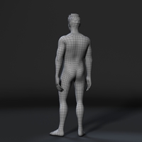 Animated Naked Man-Rigged 3d game character Low-poly 3D model - Thumbnail 6