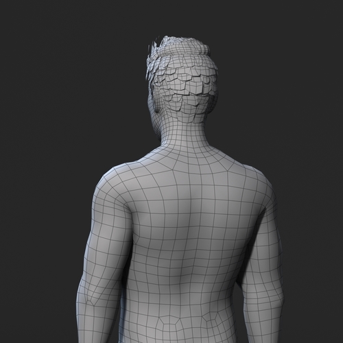 Animated Naked Man-Rigged 3d game character Low-poly 3D model 3D Print 365492