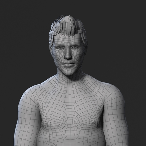 Animated Naked Man-Rigged 3d game character Low-poly 3D model 3D Print 365493