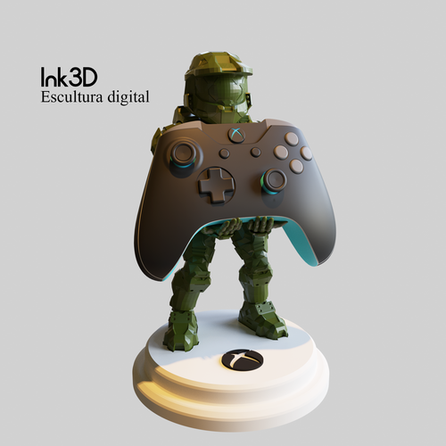 3D Printed Master Chief controller holder by INK3Dsowellu ...