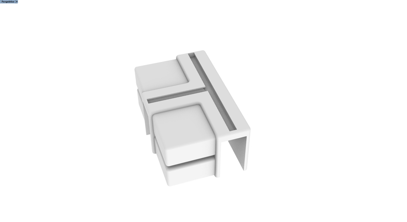 STICO Furniture T-Corner 90 with backplate