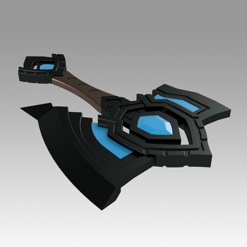 World Of Warcraft Shadowlands Axe Bastion Cosplay weapon prop 3D Print 366456