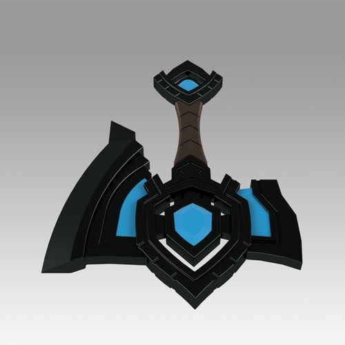 World Of Warcraft Shadowlands Axe Bastion Cosplay weapon prop 3D Print 366457