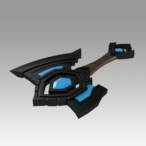 World Of Warcraft Shadowlands Axe Bastion Cosplay weapon prop 3D Print 366458