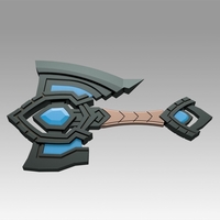 World Of Warcraft Shadowlands Axe Bastion Cosplay weapon prop - Thumbnail 7