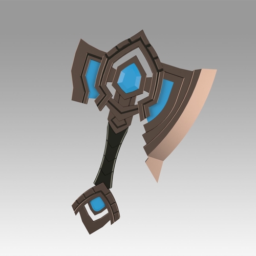 World Of Warcraft Shadowlands Axe Bastion Cosplay weapon prop 3D Print 366461