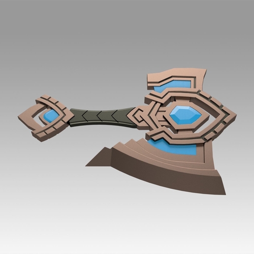 World Of Warcraft Shadowlands Axe Bastion Cosplay weapon prop 3D Print 366463