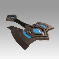 World Of Warcraft Shadowlands Axe Bastion Cosplay weapon prop - Thumbnail 4