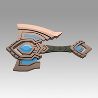 World Of Warcraft Shadowlands Axe Bastion Cosplay weapon prop - Thumbnail 7