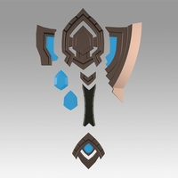 World Of Warcraft Shadowlands Axe Bastion Cosplay weapon prop - Thumbnail 8