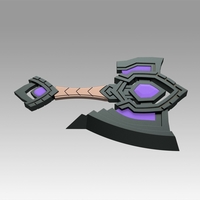 World Of Warcraft Shadowlands Axe Bastion Cosplay weapon prop - Thumbnail 3