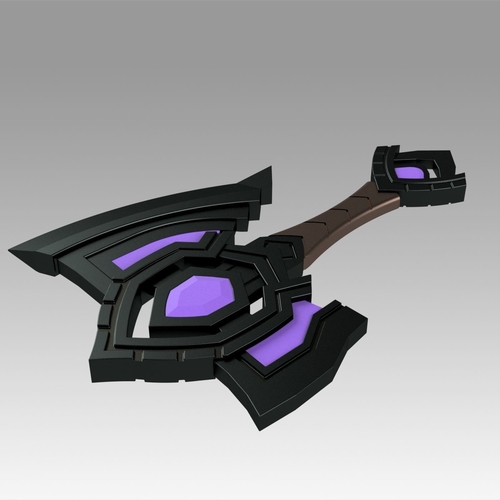 World Of Warcraft Shadowlands Axe Bastion Cosplay weapon prop 3D Print 366474
