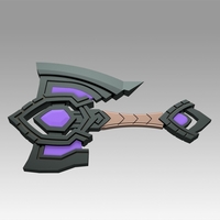 World Of Warcraft Shadowlands Axe Bastion Cosplay weapon prop - Thumbnail 7