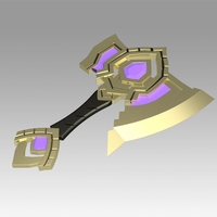 World Of Warcraft Shadowlands Axe Bastion Cosplay weapon prop - Thumbnail 2