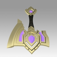 World Of Warcraft Shadowlands Axe Bastion Cosplay weapon prop - Thumbnail 5