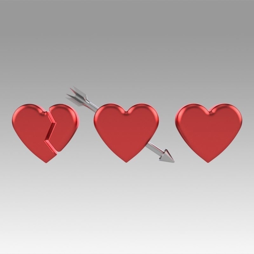 Heart love set 3D Print 366682