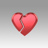 Small Heart love broken 3D Printing 366685