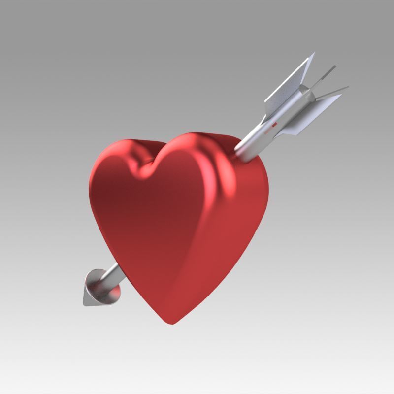 Heart with arrow 3D Print 366691