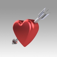 Small Heart with arrow 3D Printing 366691
