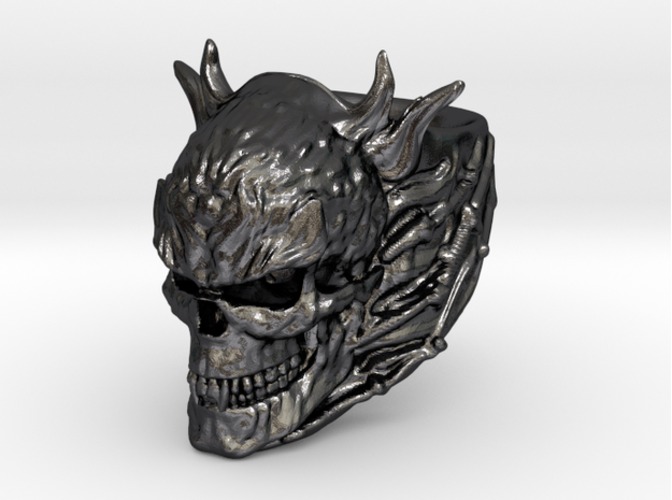 Evil Skull Ring 3D Print 36691