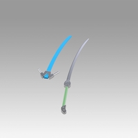 Blazblu jin kisaragi frostbite cosplay weapon - Thumbnail 2