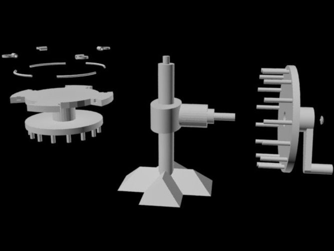 Hand-Crank Centrifuge - Science Equipment   3D Print 36735