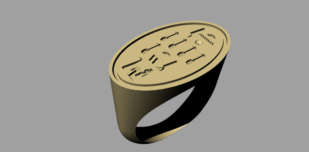 The Wax Seal Ring of Pharaoh/Queen Nefertiti 3D Print 367625