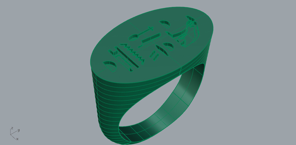The Wax Seal Ring of Pharaoh/Queen Nefertari 3D Print 367635