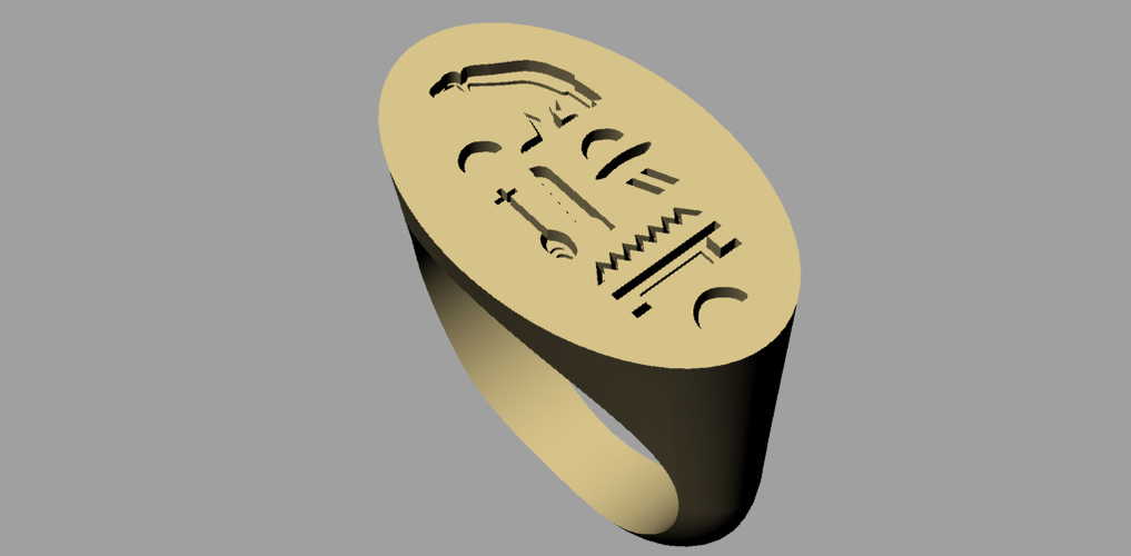 The Wax Seal Ring of Pharaoh/Queen Nefertari 3D Print 367637