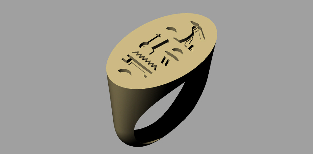 The Wax Seal Ring of Pharaoh/Queen Nefertari 3D Print 367639