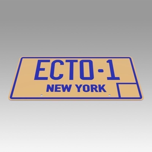 Ghostbusters 2 ECTO-1 New York Replica Prop License Plate 3D Print 368313
