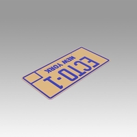 Ghostbusters 2 ECTO-1 New York Replica Prop License Plate - Thumbnail 5