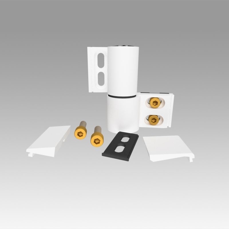 Hinge for plastic doors