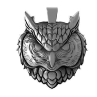 Small Owl head pendant 3D Printing 369312