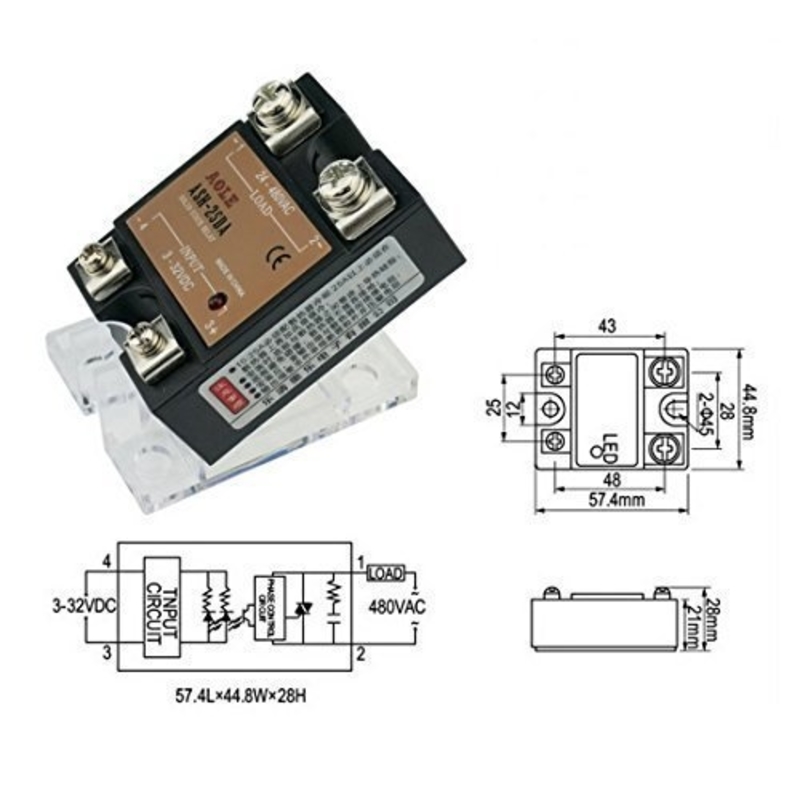 Cover for SSR solid state relay  AOLE ASH-25DA