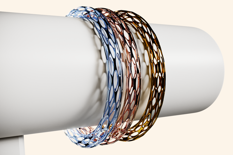 Futuristic Voronoi style Braselet for 3d printing