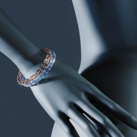 Futuristic Voronoi style Braselet for 3d printing - Thumbnail 3