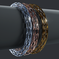 Futuristic Voronoi style Braselet for 3d printing - Thumbnail 7