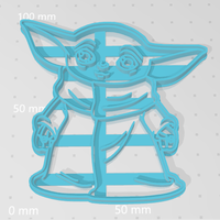 Small Cutter Cookie Yoda Mandalorian 3D Printing 369597