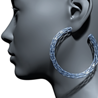 Futuristic Voronoi earrings for 3d printing - Thumbnail 2