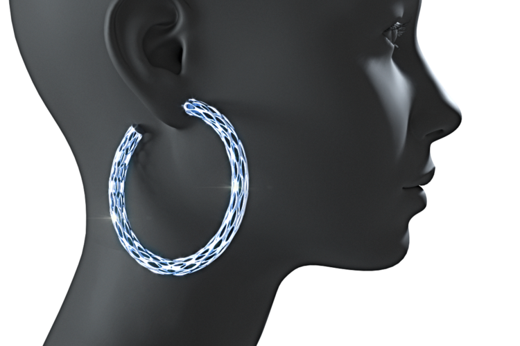 Futuristic Voronoi earrings for 3d printing 3D Print 369684