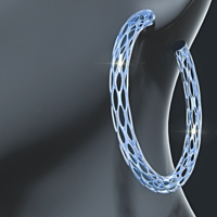 Futuristic Voronoi earrings for 3d printing - Thumbnail 6