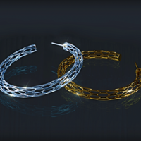 Futuristic Voronoi earrings for 3d printing - Thumbnail 8