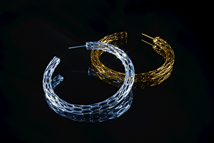 Futuristic Voronoi earrings for 3d printing 3D Print 369690