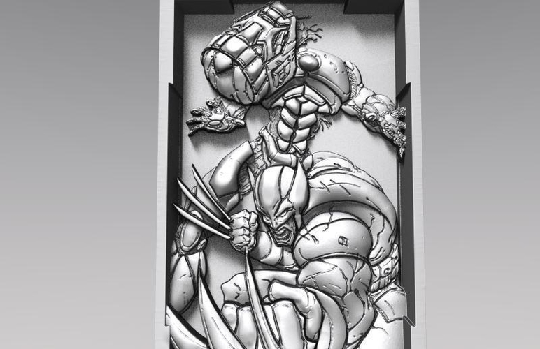 Wolverine bas-relief CNC 3D Print 370215