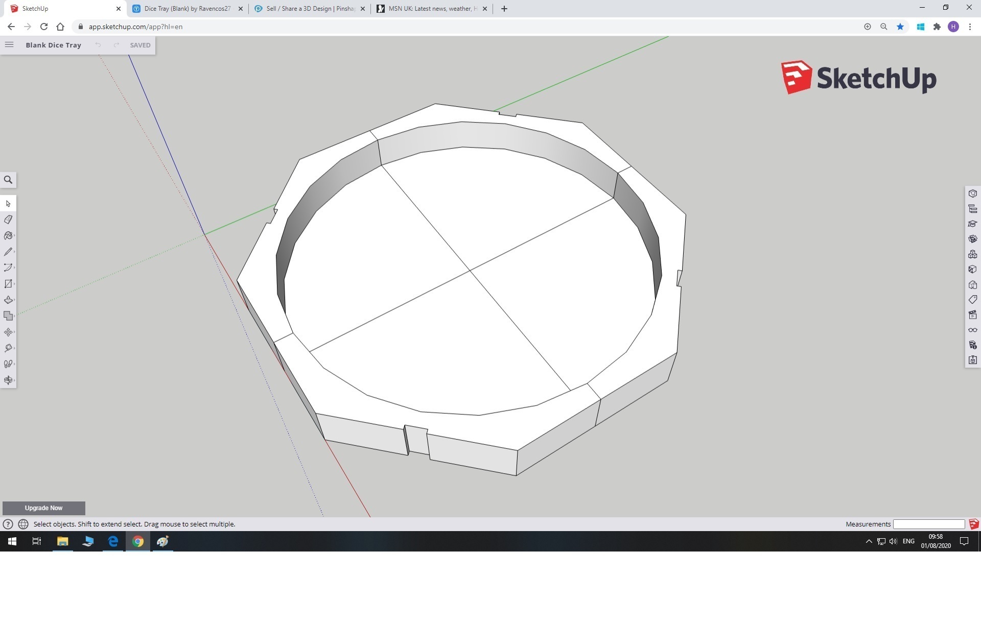 3d Printed Dice Tray Blank By Ravencos27 Pinshape