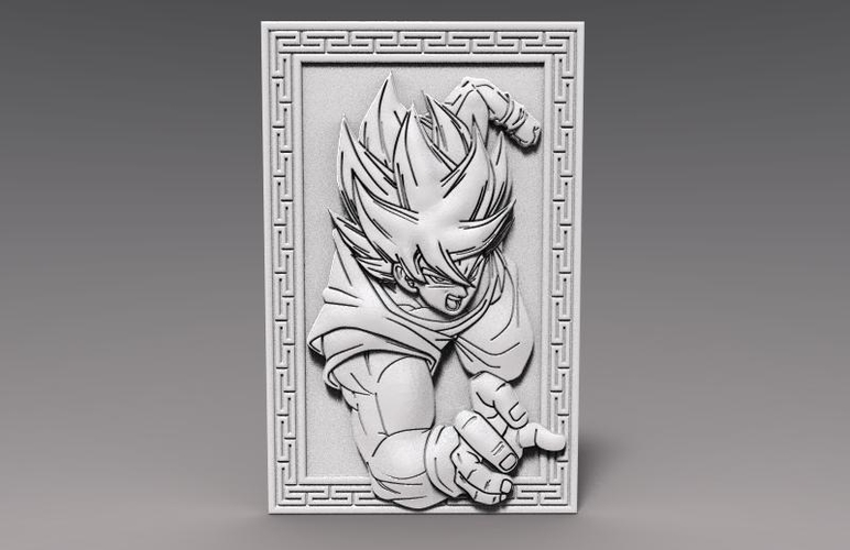 Goku dragon ball bas-relief CNC
